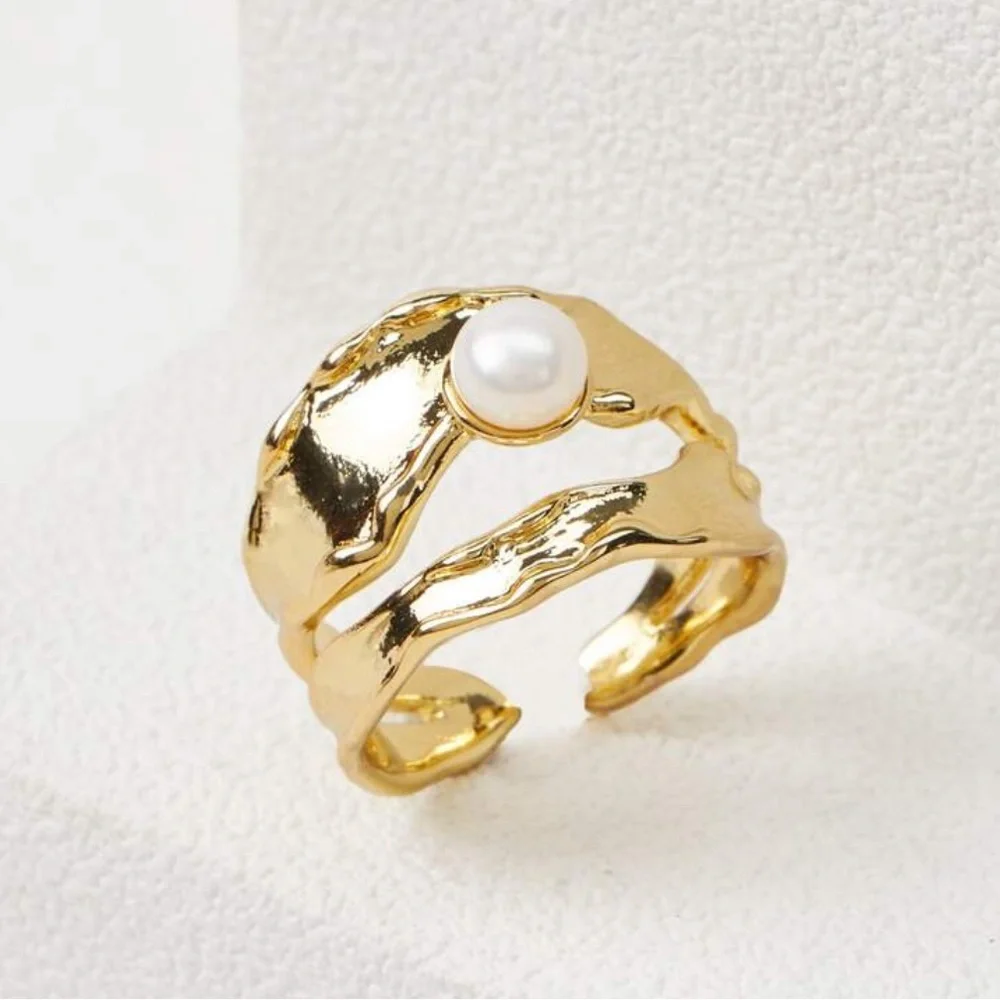 PREMIUM NATURAL PEARL DECOR CUFF RING